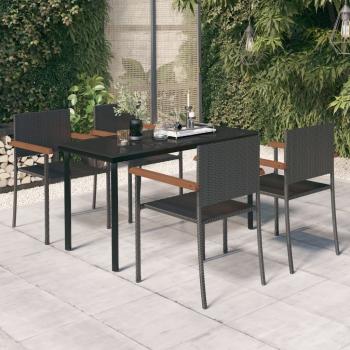 ARDEBO.de - 5-tlg. Garten-Essgruppe Schwarz
