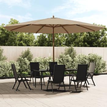 ARDEBO.de - Sonnenschirm mit Holzmast Taupe 400x273 cm