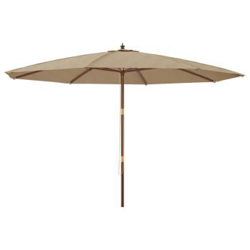 Sonnenschirm mit Holzmast Taupe 400x273 cm