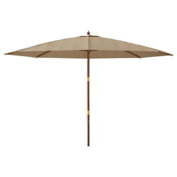 Sonnenschirm mit Holzmast Taupe 400x273 cm