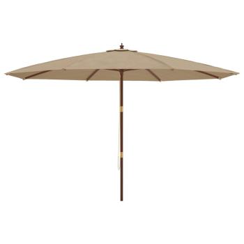 Sonnenschirm mit Holzmast Taupe 400x273 cm