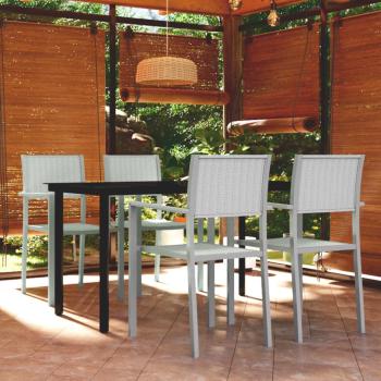 ARDEBO.de - 5-tlg. Garten-Essgruppe Weiß