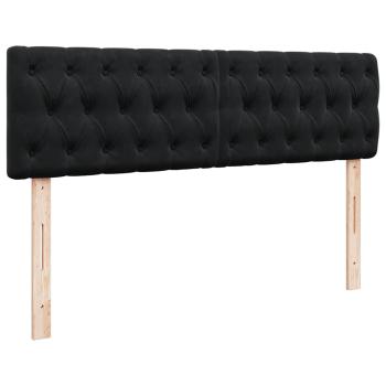 ARDEBO.de - Ottoman-Bett mit Matratze & LEDs Schwarz 140x200 cm Samt