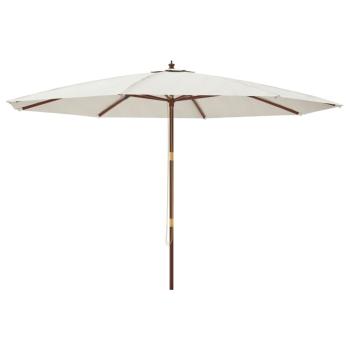 Sonnenschirm mit Holzmast Sandfarben 400x273 cm