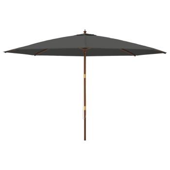 Sonnenschirm mit Holzmast Anthrazit 400x273 cm