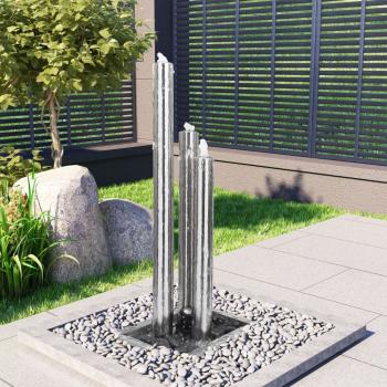 ARDEBO.de - Gartenbrunnen Silbern 48x34x123 cm Edelstahl
