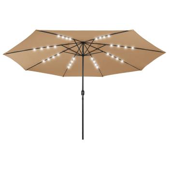 ARDEBO.de - Sonnenschirm mit LED-Beleuchtung 400 cm Taupe