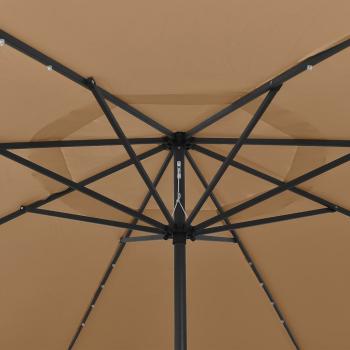 Sonnenschirm mit LED-Beleuchtung 400 cm Taupe