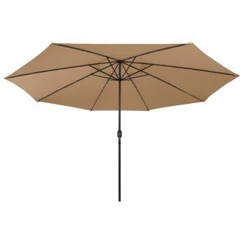 Sonnenschirm mit LED-Beleuchtung 400 cm Taupe