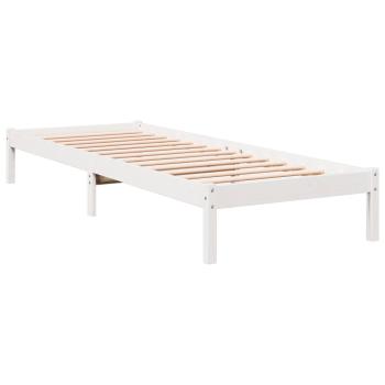 Massivholzbett Extra Lang ohne Matratze Weiß 100x220 Kieferholz