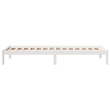 Massivholzbett Extra Lang ohne Matratze Weiß 100x220 Kieferholz