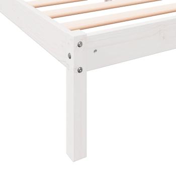 Massivholzbett Extra Lang ohne Matratze Weiß 100x220 Kieferholz