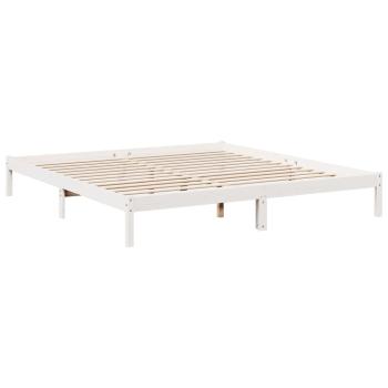 Massivholzbett Extra Lang ohne Matratze Weiß 200x220 Kieferholz