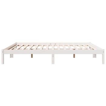 Massivholzbett Extra Lang ohne Matratze Weiß 200x220 Kieferholz