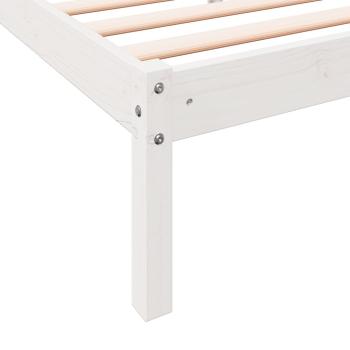 Massivholzbett Extra Lang ohne Matratze Weiß 200x220 Kieferholz