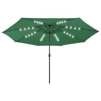 ARDEBO.de - Sonnenschirm mit LED-Beleuchtung 400 cm Grün