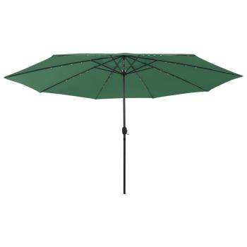 Sonnenschirm mit LED-Beleuchtung 400 cm Grün
