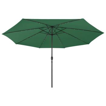 Sonnenschirm mit LED-Beleuchtung 400 cm Grün