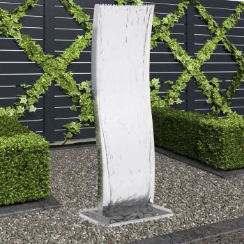 ARDEBO.de - Gartenbrunnen mit Pumpe Edelstahl 130 cm Geschwungen