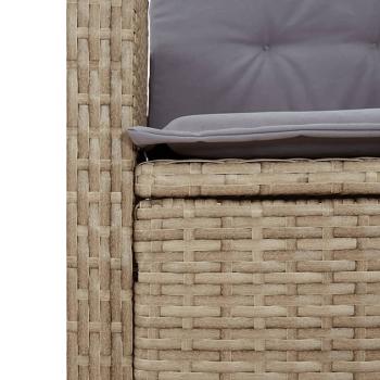 5-tlg. Garten-Essgruppe mit Kissen Beigemischung Poly Rattan