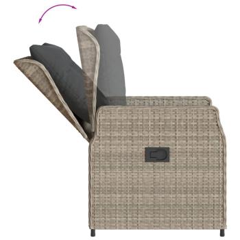 5-tlg. Garten-Essgruppe mit Kissen Hellgrau Poly Rattan