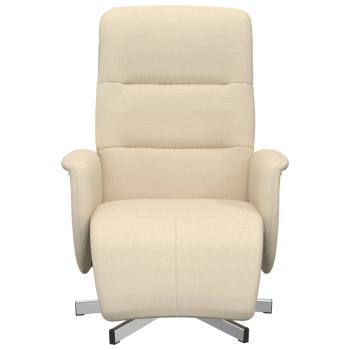 Relaxsessel mit Fußhocker Creme Stoff