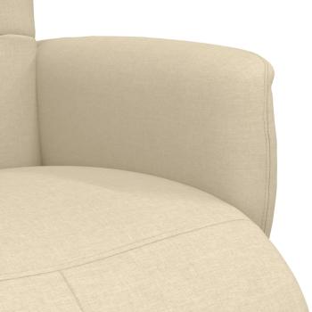 Relaxsessel mit Fußhocker Creme Stoff