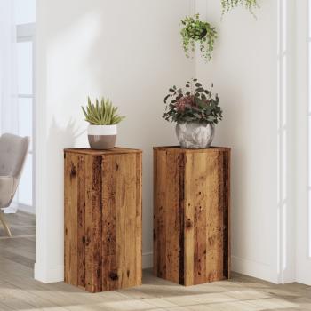 ARDEBO.de - Pflanzenständer 2 Stk. Altholz-Optik 30x30x70 cm Holzwerkstoff