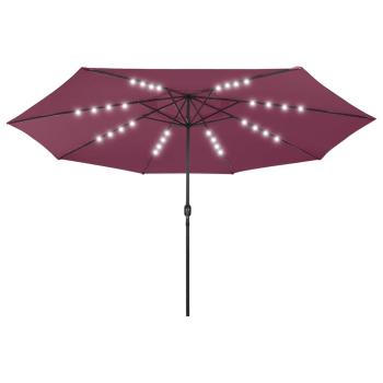 ARDEBO.de - Sonnenschirm mit LED-Beleuchtung 400 cm Bordeaux