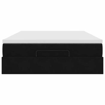 Ottoman-Bett mit Matratze Schwarz 140x200 cm Samt