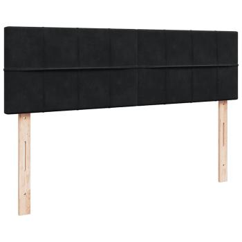 Ottoman-Bett mit Matratze & LEDs Schwarz 140x200 cm Samt