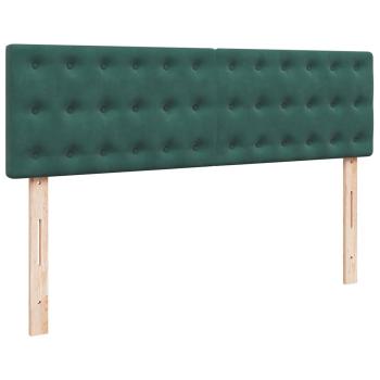 Ottoman-Bett mit Matratze & LEDs Dunkelgrün 160x200 cm Samt