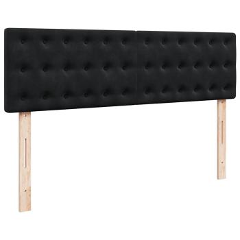 Ottoman-Bett mit Matratze & LEDs Schwarz 140x200 cm Samt