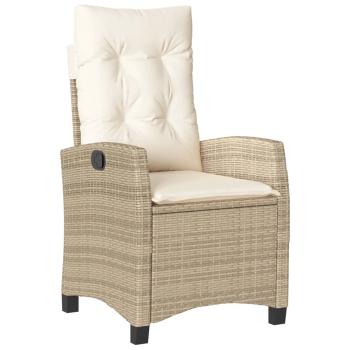 5-tlg. Garten-Essgruppe mit Kissen Beige Poly Rattan