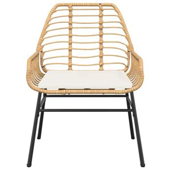 7-tlg. Garten-Essgruppe mit Kissen Braun Poly Rattan Glas