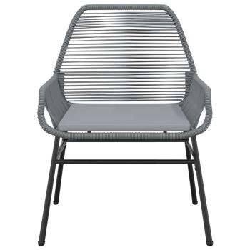 ARDEBO.de - 5-tlg. Garten-Essgruppe mit Kissen Grau Poly Rattan Glas