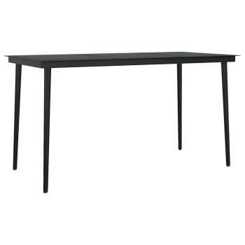 5-tlg. Garten-Essgruppe mit Kissen Schwarz Poly Rattan Glas