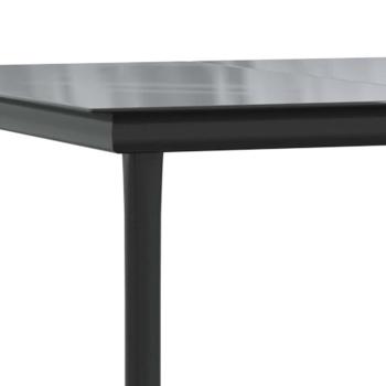 5-tlg. Garten-Essgruppe mit Kissen Schwarz Poly Rattan Glas