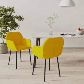 ARDEBO.de - Esszimmerstühle 2 Stk. Gelb Samt