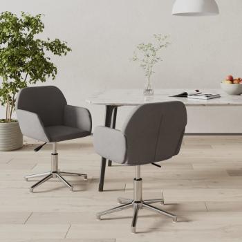 ARDEBO.de - Esszimmerstühle 2 Stk. Drehbar Hellgrau Stoff
