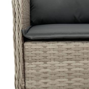ARDEBO.de - 5-tlg. Garten-Essgruppe mit Kissen Hellgrau Poly Rattan