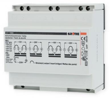 ARDEBO.de Grothe GT 1980 Sicherheitstransformator 12/16/24/32VAC (3,3/2,5/1,6/1,2A)