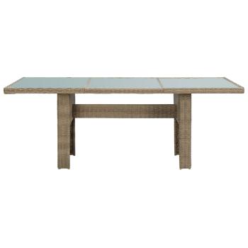 9-tlg. Garten-Essgruppe Poly Rattan Braun