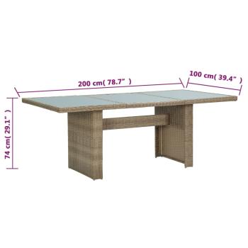9-tlg. Garten-Essgruppe Poly Rattan Braun