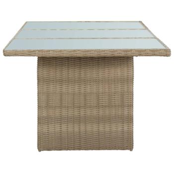 9-tlg. Garten-Essgruppe Poly Rattan Braun