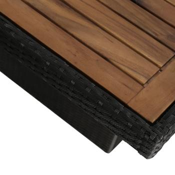7-tlg. Garten-Essgruppe mit Auflagen Poly Rattan Schwarz