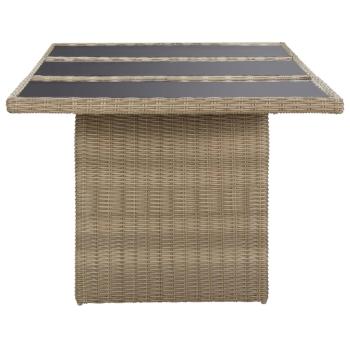 7-tlg. Garten-Essgruppe Poly Rattan Braun