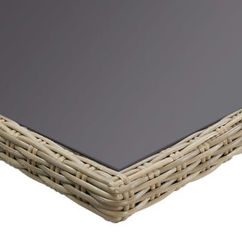 7-tlg. Garten-Essgruppe Poly Rattan Braun
