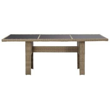 7-tlg. Garten-Essgruppe Poly Rattan Braun