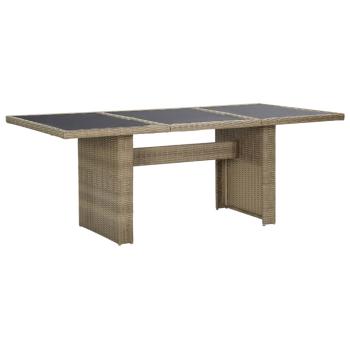 7-tlg. Garten-Essgruppe Poly Rattan Braun